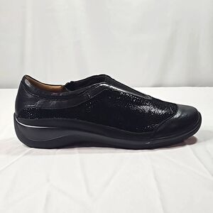 ZIERA Jump Leather/Suede Black Womens Loafers Size 38/7.5